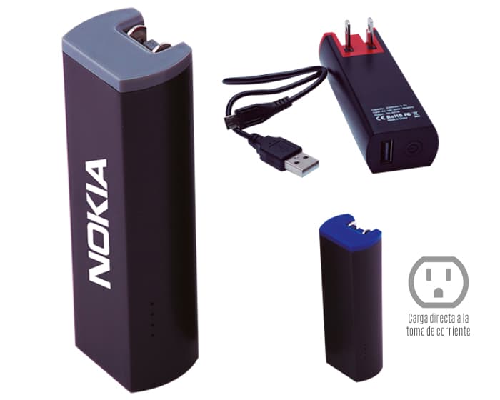BATERÍA PORTÁTIL CON ADAPTADOR DE LUZ CAP. 2200 mAh ORSON A2361 AZUL