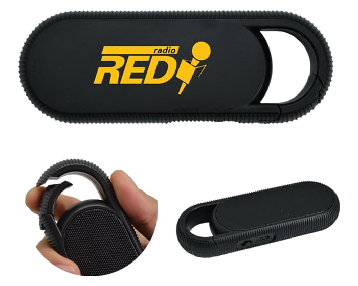 BOCINA BLUETOOTH MANOS LIBRES CON GANCHO PARA TRANSPORTAR BULET A2642 NEGRO