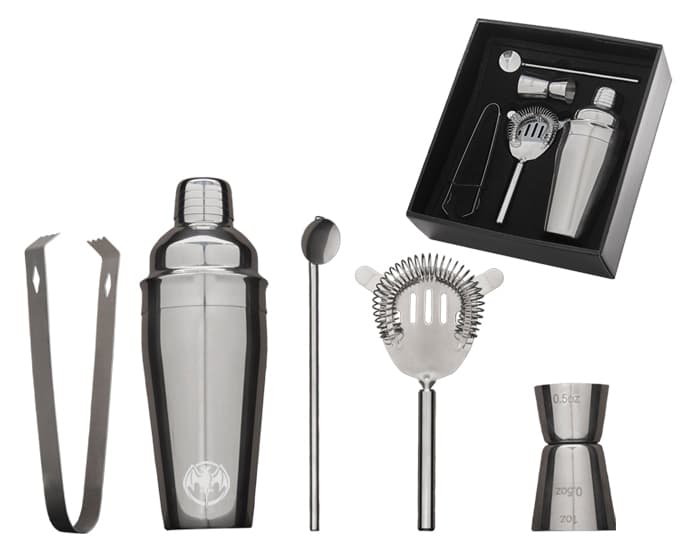SET PARA BEBIDAS DE ACERO INOXIDABLE COCOBONGO A2928 PLATA