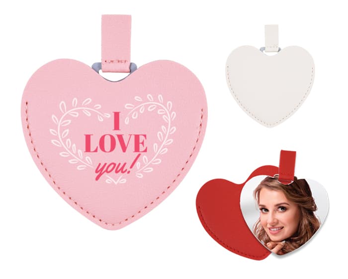 ESPEJO DE ACERO INOXIDABLE CON ESTUCHE EN FORMA DE CORAZÓN MINNIE A3085 BLANCO