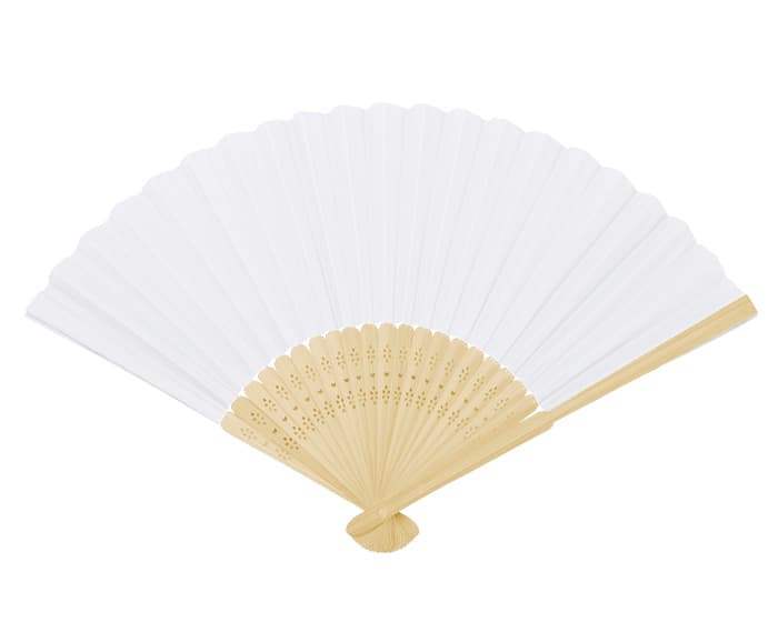 ABANICO PLEGABLE DE BAMBÚ LOCOMIA A3107 BLANCO 2