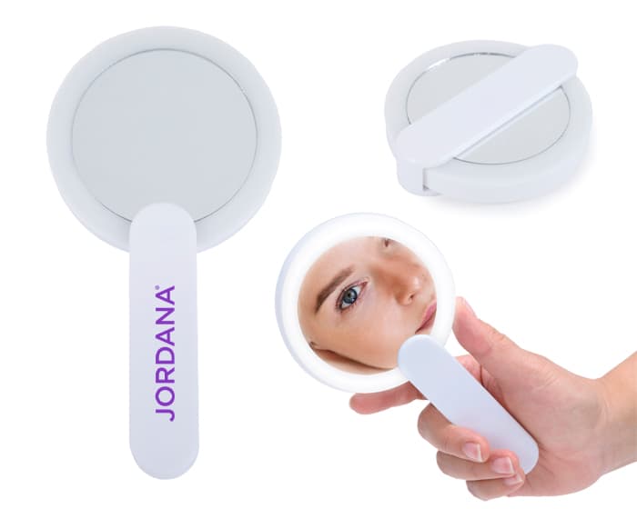 ESPEJO DE BOLSILLO CON LUZ LED VANITY A3110 BLANCO