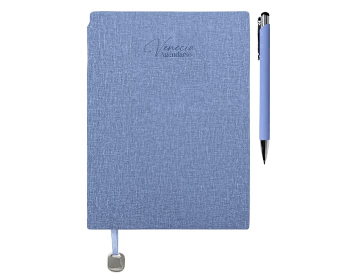 AGENDARIO CON BOLÍGRAFO VENECIA A3167 AZUL CLARO 2