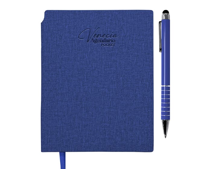 AGENDARIO DE BOLSILLO CON BOLÍGRAFO VENECIA POCKET A3168 AZUL 2