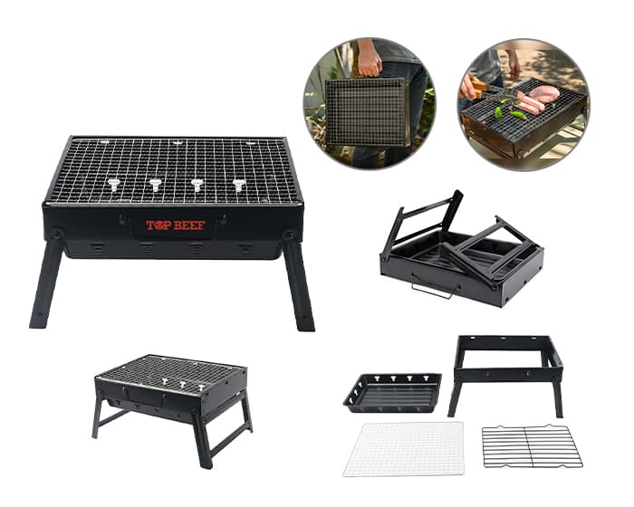 ASADOR PORTATIL Y PLEGABLE BRASA A3242 NEGRO