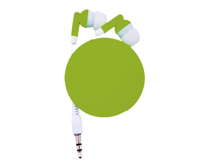AUDÍFONOS CON CLIP Y BASE PARA CABLES MELODY A2392 VERDE CLARO 2