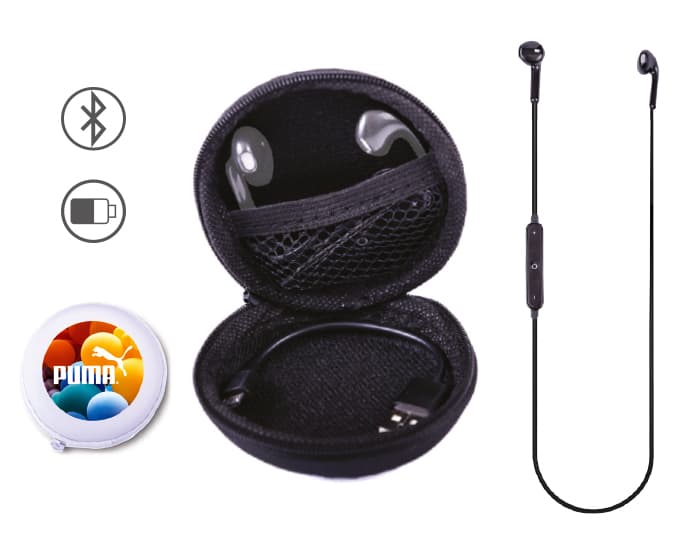 AUDÍFONOS BLUETOOTH MANOS LIBRES CON ESTUCHE PARA GUARDAR SAURUS A2514 BLANCO