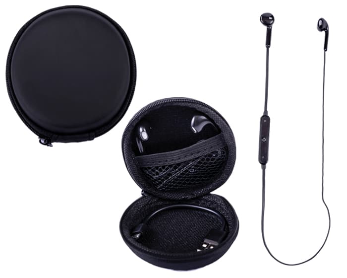 AUDÍFONOS BLUETOOTH MANOS LIBRES CON ESTUCHE PARA GUARDAR SAURUS A2514 NEGRO 2
