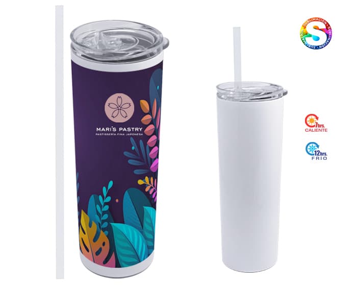 TERMO DE ACERO INOX. PARA SUBLIMACIÓN 600 ML. WILLY A2743 BLA NCO