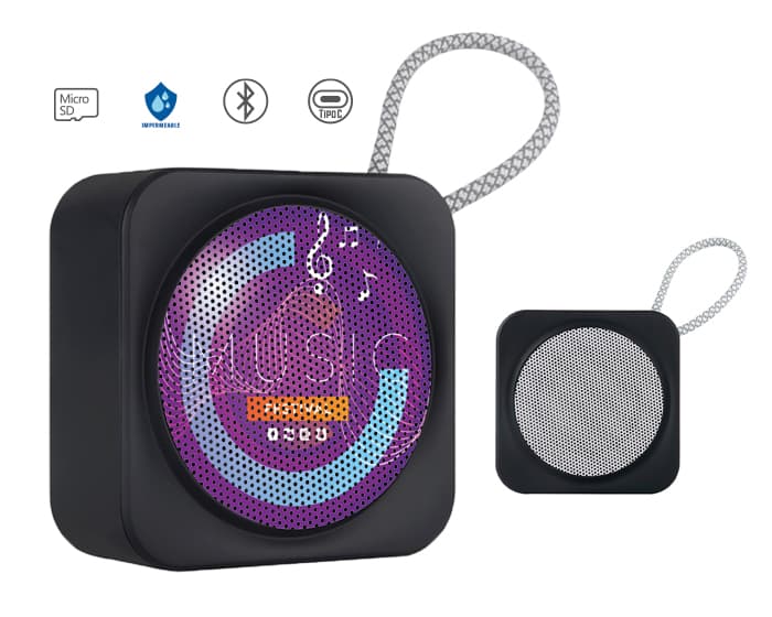 BOCINA BLUETOOTH RESISTENTE AL AGUA THALI A2814 NEGRO