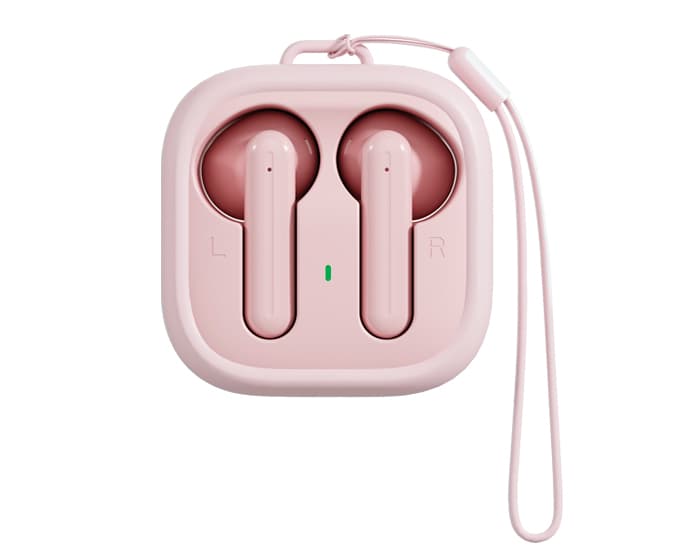 AUDÍFONOS INALÁMBRICOS CON ESTUCHE DE CARGA Y FUNDA DE SILICÓN KAWAI A2829 PALO DE ROSA 2