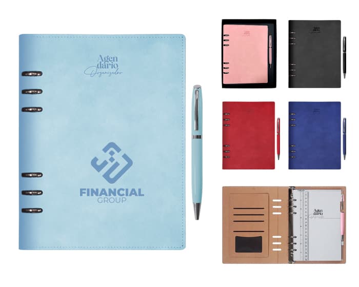 AGENDARIO ORGANIZADOR CON ARILLOS HILTON A3045 AZUL