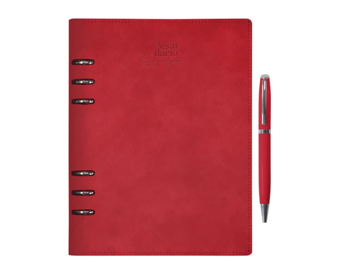 AGENDARIO ORGANIZADOR CON ARILLOS HILTON A3045 ROJO 2