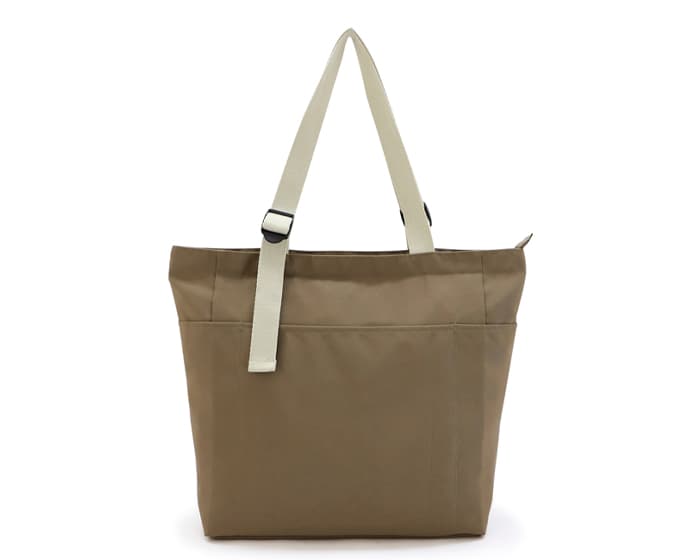 BOLSA DE POLIÉSTER CON ASAS DE ALGODÓN OLIVO A3116 CAFÉ 2