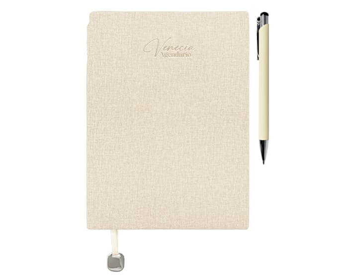 AGENDARIO CON BOLÍGRAFO VENECIA A3167 BEIGE 2