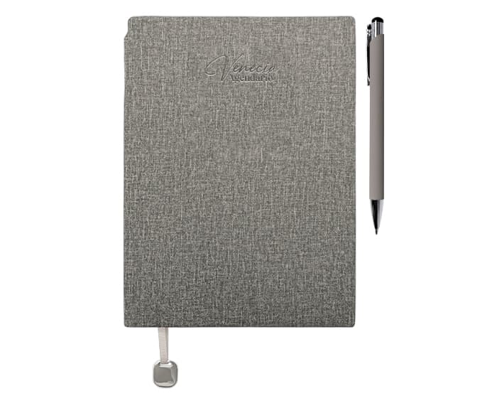 AGENDARIO CON BOLÍGRAFO VENECIA A3167 GRIS 2