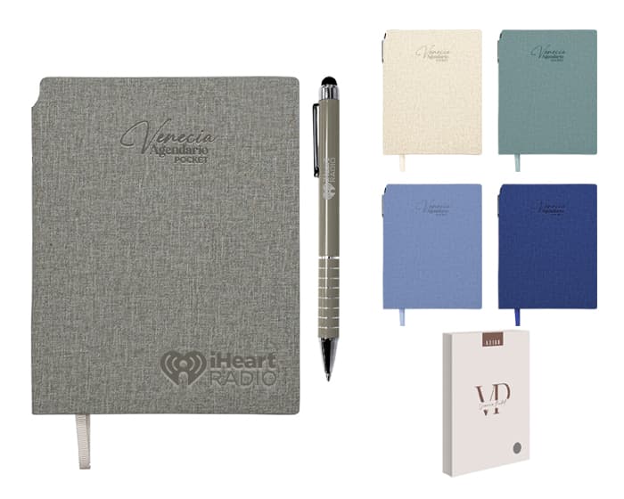 AGENDARIO DE BOLSILLO CON BOLÍGRAFO VENECIA POCKET A3168 AZUL