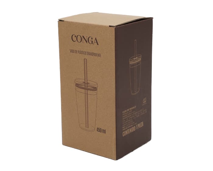 CAJA DE REGALO DE CARTÓN PARA VASO CONGA, CAJA CONGA A3180 CAFÉ 2