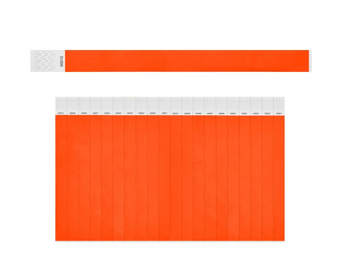 BRAZALETE TYVEK BI5709 (PLANILLA 20PZAS) NARANJA FOSFORESCENTES 2